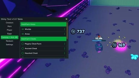 Preview of Pet Simulator X GUI Shiny Tool
