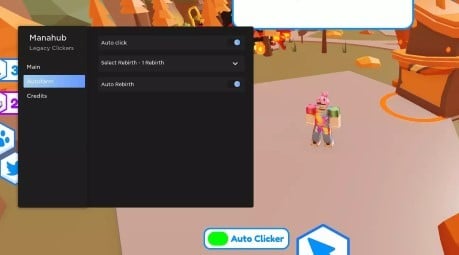 Preview of Legacy Clickers GUI - Mana Hub