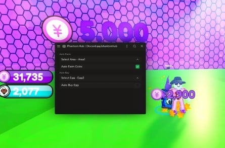 Preview of Anime Simulator X GUI - Phantom Hub