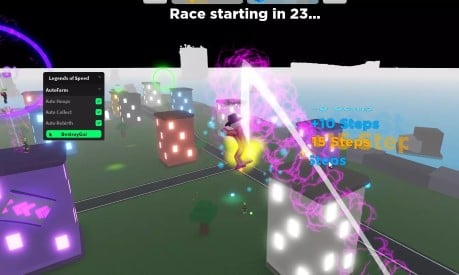 Preview of Legends of Speed Autofarm GUI