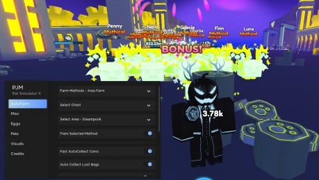 Preview of PJM GUI | INSANE PET SIMULATOR X GUI & Blox Fruits