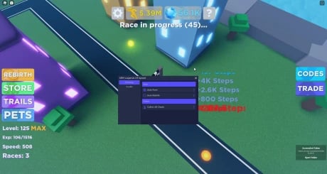Preview of Bebedi Legends of Speed GUI