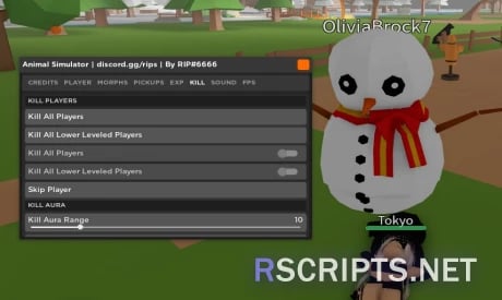 Preview of Animal Simulator Script GUI | Morphs, Kill All & MORE!