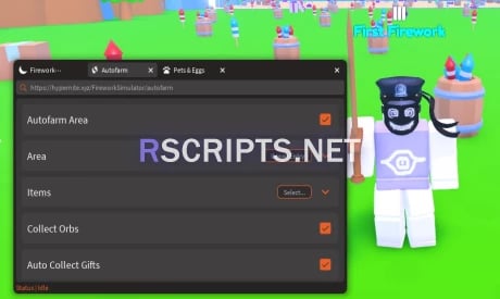 Preview of Firework Simulator Script | Autofarm, Collect Orbs & More