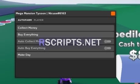 Preview of Mega Mansion Tycoon Gui