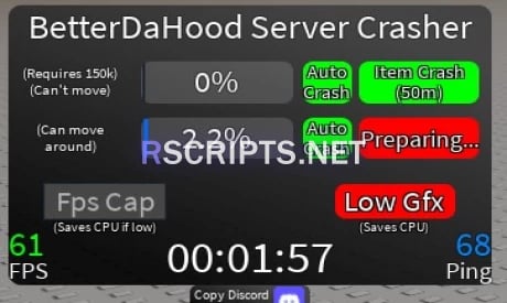 Preview of Working Da Hood Crash BetterDaHood (BDH)