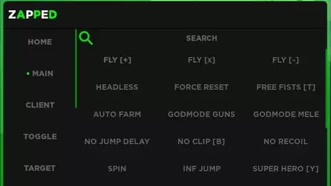 Preview of ZAPPED V2 GUI | BEST FREE DA HOOD SCRIPT