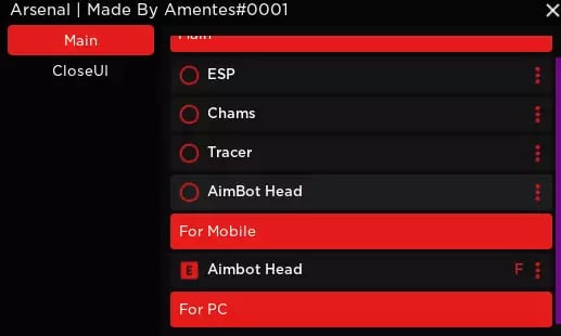 Preview of Arsenal Gui ESP AIMLOCK