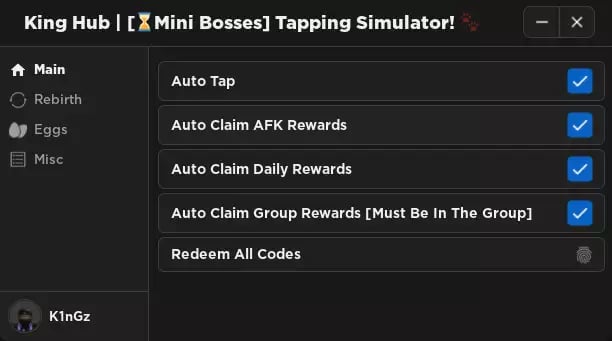 Preview of King Hub | Tapping Simulator! 🐾