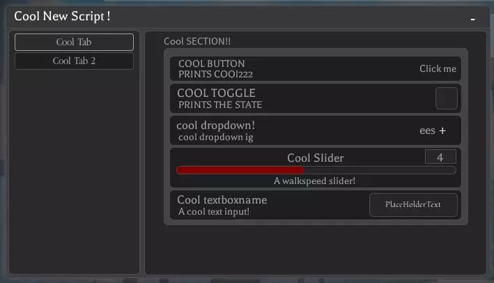 Preview of Siku's UI Library (sliders, toggles, dropdowns and more!)