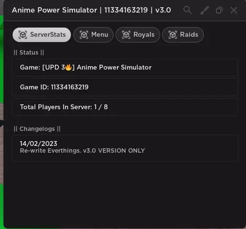 Preview of Anime Power Simulator - V3.0
