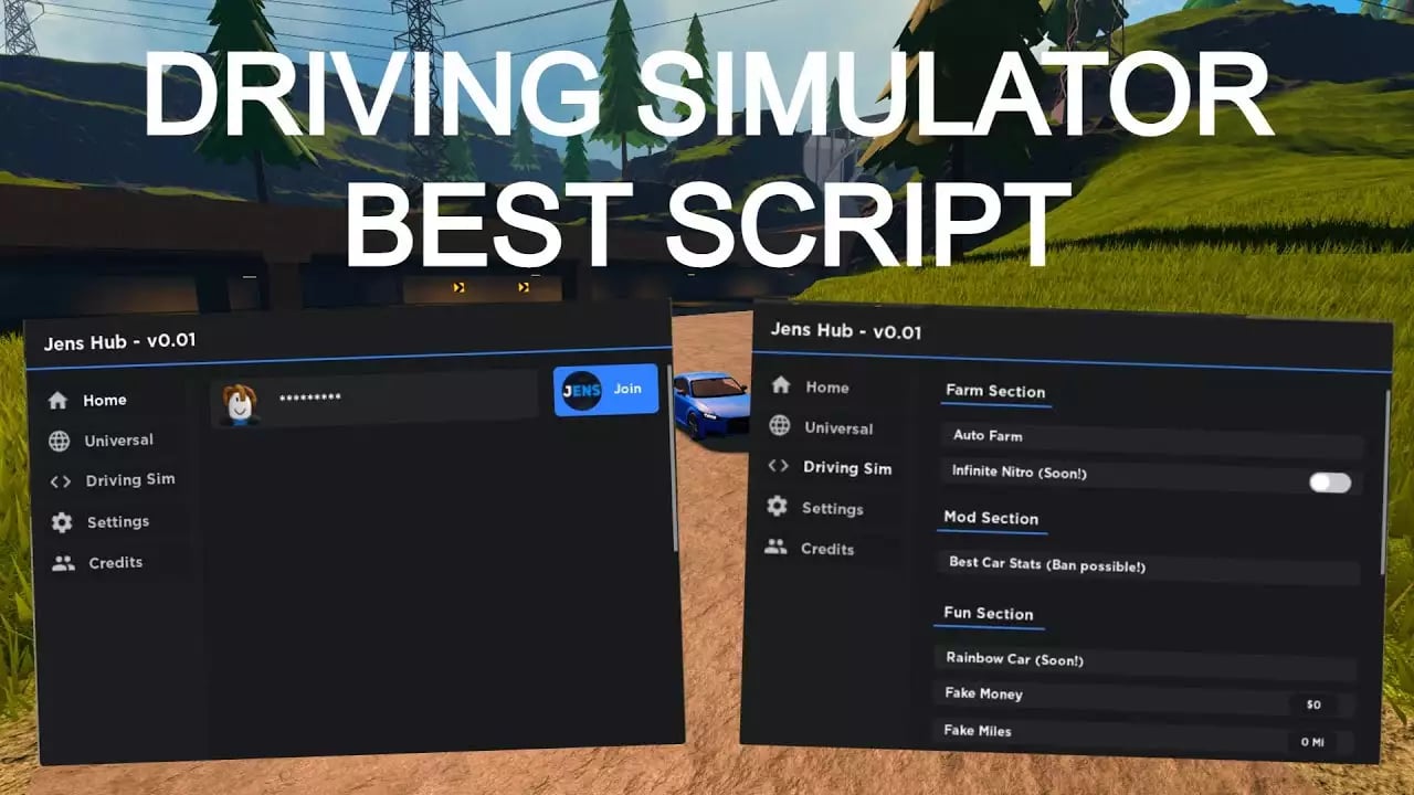 Preview of Driving Simulator Script | JensHub