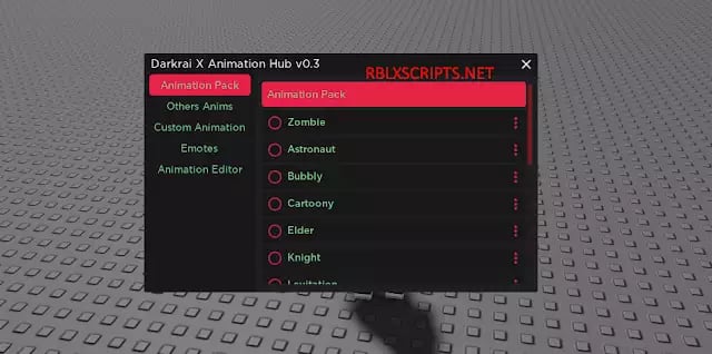 Preview of Roblox Script - Darkrai X Animation Hub