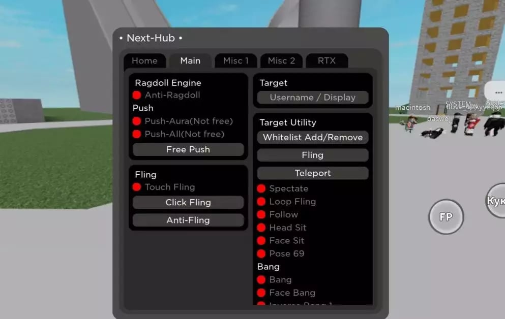 Preview of NEXT HUB BEST SCRIPT RAGDOLL ENGINE
