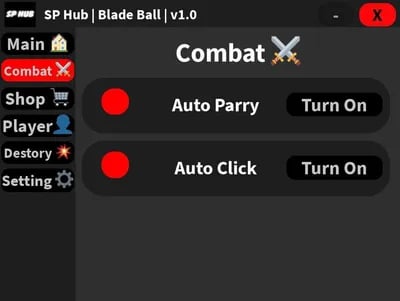 Preview of SP Hub Auto Parry, Spam, and more