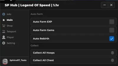 Preview of New Uptade SP Hub Script For All Executers and best features