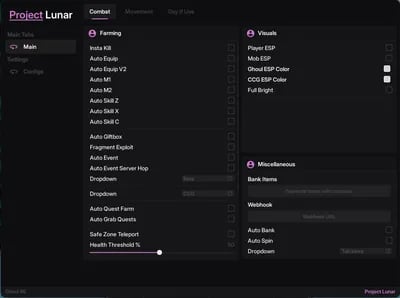 Preview of Project Lunar(Auto Parry, New Boss Farm, Insta Kill & More)
