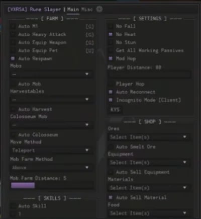 Preview of VXRSA | Upcoming Hub | Best Rune Slayer Script