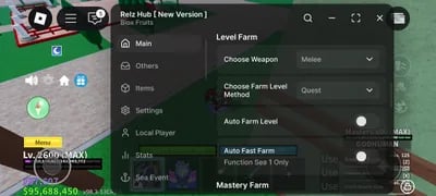 Preview of Relz Hub New Version, Auto Farm Level