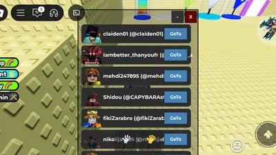Preview of Player list and goto