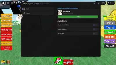 Preview of Auto Farm Clicks| Auto Rebirth| Auto Win| Inf Speed