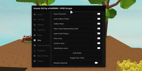 Preview of OP Islands GUI