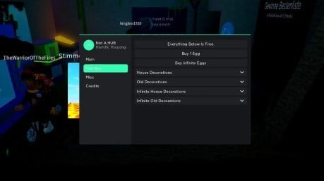 Preview of OP Horrific House GUI