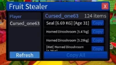 Steal player fruit/item thumbnail